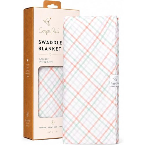 Copper Pearl Swaddle Blankets for Newborns | Soft Stretchy Receiving Blankets for Boys and Girls | Large 46 x 46 Inch Baby Blankets | Lightweight and Breathable Swaddles | Madelyn