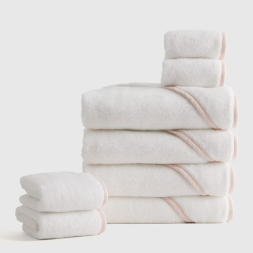 Organic Turkish Cotton Baby Bath Bundle 8-Pack in Soft Pink