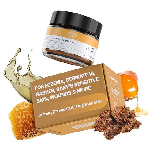 Universal Flare Care | Essential Oil Free | Relief for Rashes, Eczema, Psoriasis, Hidradenitis Suppurativa, Impetigo, Dermatitis, Wound Care, Sensitive Skin w/Propolis & Egg Yolk 1 oz