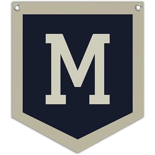 Lacama Toddler Boys Room Decor,Vintage Name Pennant Flag for Toddler Bedroom Playroom Kidsroom,Nursery Name Sign for Boys,Letter Wall Decor,Baby Boy Christmas Gifts,Initial Monogram M 12x14 in