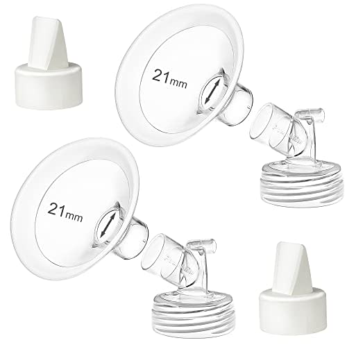 PumpMom-us 21mm Flanges Compatible with Spectra S2 S1 9 Plus Breast Pumps Accessories, Replacement Breast Shield for Spectra Pump Parts and 21 mm Flange