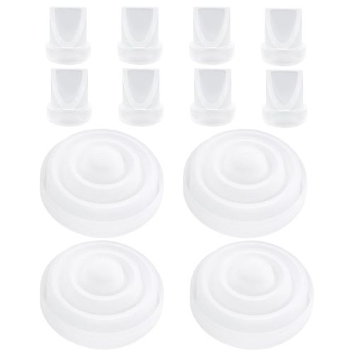 12 Pcs Breast Pump Replacement Parts for Mom Cozy M5, 8 Duckbill Valves and 4 Silicone Diaphragms, Breastfeeding Essentials Kit Compatible with Momcozy M5 Breast Pump Accessories