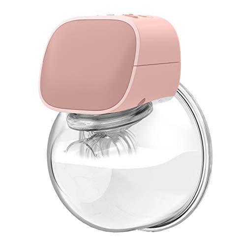 Momcozy Electric Wearable Breast Pump - Low Noise & Hands-Free Breast Pump with 2 Mode & 5 Levels, Portable Wearable Breast Pump, Breastfeeding Breastpump Can Be Worn in-Bra, 24mm Pink