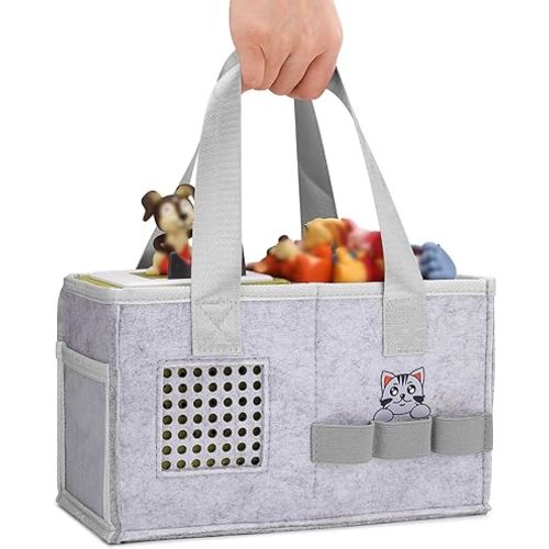 MEILADY-X Case for Toniebox Starter Set - Bag for Tonies Figurines | Portable Carrying Case for Educational Musical Toy | Travel Storage Bag with Handle for Toniebox Accessories (Grey)…