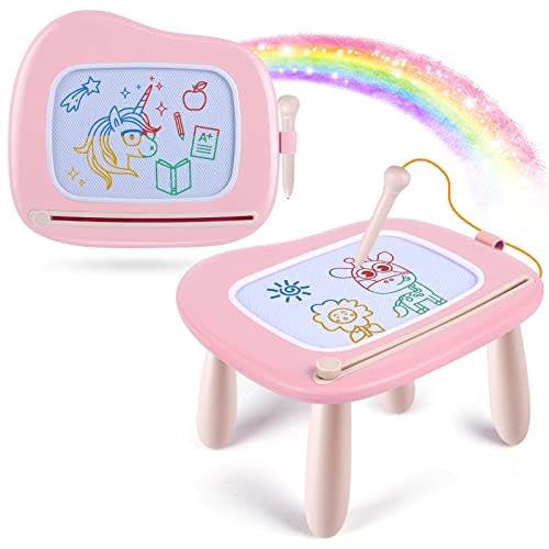 Smasiagon Magnetic Drawing Board for Kids, Toddler Toys for 1-2 Year Old Girl, Portable Doodle Board Pad Learning and Educational Toys for Ages 1 2 3 Year Old Baby Girl Birthday GiftPink