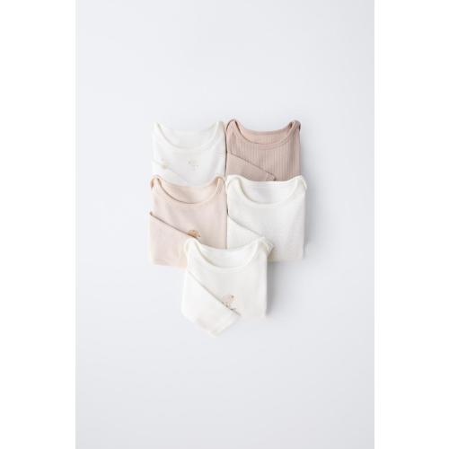 FIVE-PACK OF CHICK BODYSUITS - taupe brown | ZARA United States