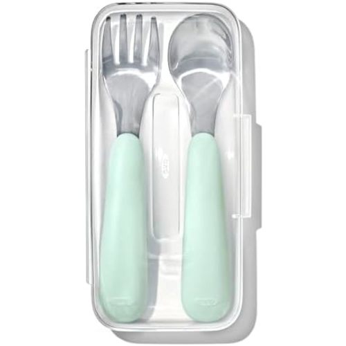OXO Tot On-The-Go Fork and Spoon Set, Opal
