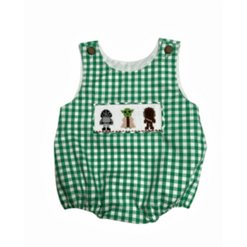 Star wars theme smocked boy bubble – Honey Bee Smocked Boutique