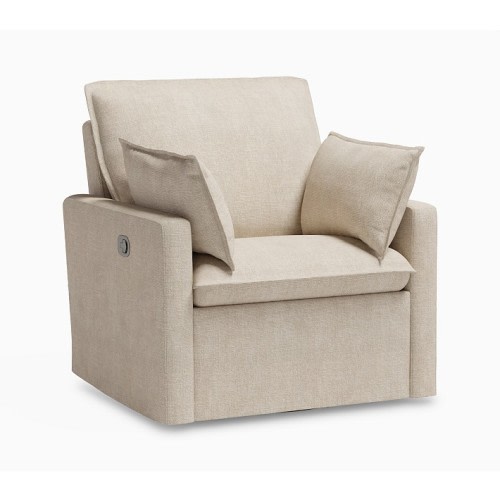 Paxton Pillow Relaxed Manual Recliner Rustic Linen Parchment