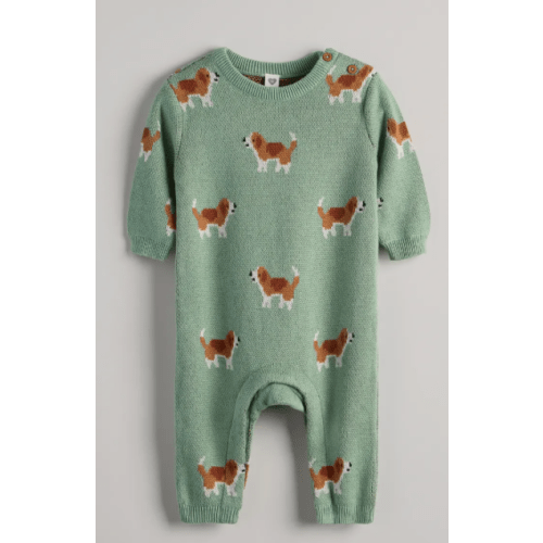 Jacquard Cotton Sweater Romper