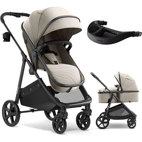 Mompush Wiz - Cochecito 2 en 1 con bandeja para aperitivos, asiento
