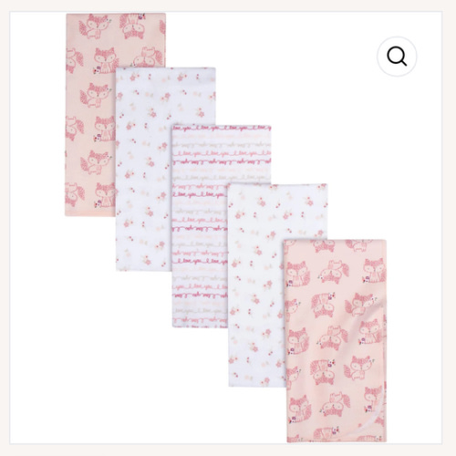 5-Pack Baby Girls Foxes Flannel Receiving Blankets – Gerber Childrenswear