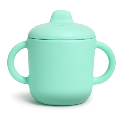 Premium Silicone Baby Straw Cup 5 floz, BPA-Free Food-Grade Silicone Sippy Cup for Infants and Toddlers 6months+, Leak-Resistant, Durable, Easy-Grip Training Design (Green)