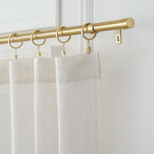 Mode Premium Collection 1 in Diameter Curtain Rod Set with Modern Endcap Finials and Steel Wall Mounted Adjustable Rod & Reviews | Wayfair