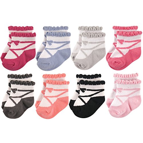 Hudson Baby baby-girls Cotton Rich Newborn and Terry Socks