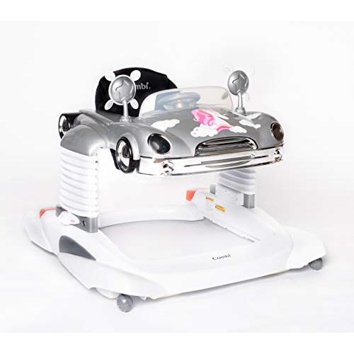 Combi Baby Walker and Interactive Mobile Activity Center with Quick Release Snack Tray | Features Sounds, Lights, Mirrors for Development Stages| Anti-Skid Safety Feature | Silver Unicorn