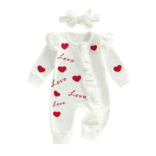 LOVE Ruffle Waffle Knit Jumpsuit - Hazel & Bo