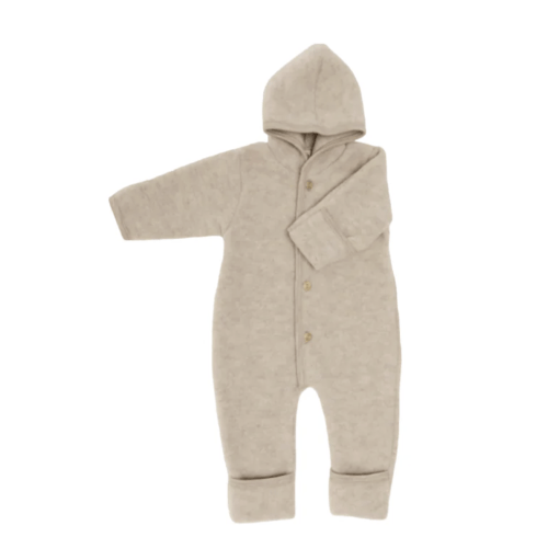 Hooded Wool Baby Overall - Sand Melange – Papallou