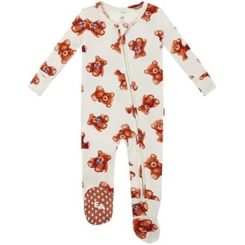Bamboo Viscose Baby Boy Footie Pajamas, Infant Clothes, 2 Way Zipper Newborn Sleepers