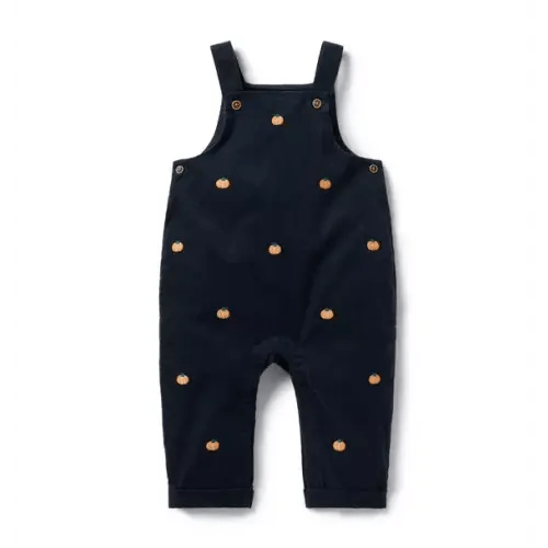 Baby Maritime Navy Baby Embroidered Pumpkin Corduroy Overall by Janie and Jack