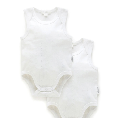 Pointelle 2 Pack Singlet Bodysuit
