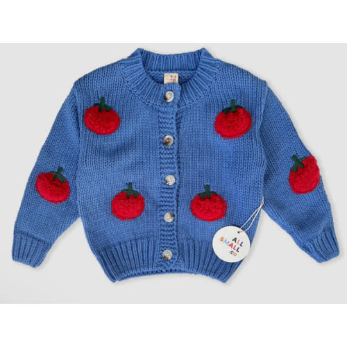 Tomato Cardigan - Cozy Kids Sweater with 3D Appliqués | All Small Co. – All Small Co.