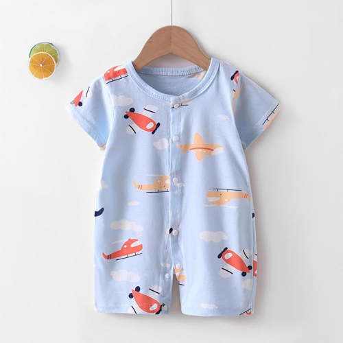 BXSRUTA Newborn Baby Onesie Short Sleeve Cotton Romper Soft Breathable Infant Clothes Summer Everyday Wear Snap Closure