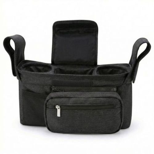 Alilang Stroller Organizer with Cup Holders and Zipper Pockets Adjustable Straps Large Storage Baby Stroller Bag - Black