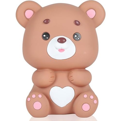 H&W Lovely Bear Money Bank (Brown), Bear Piggy Bank, First Coin Bank, Best Christmas Birthday for Kids Boys Girls Home Decoration (WK35-D4)