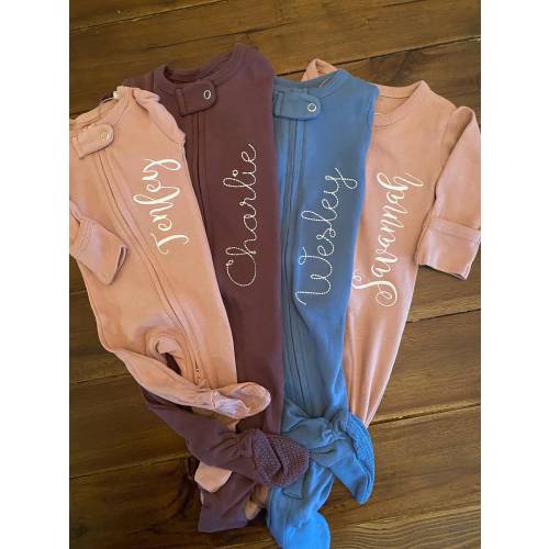 Monogrammed Lovedbaby Organic ZIPPERED Footie | Personalized Baby Coming Home Outfit | Monogrammed Baby Gift