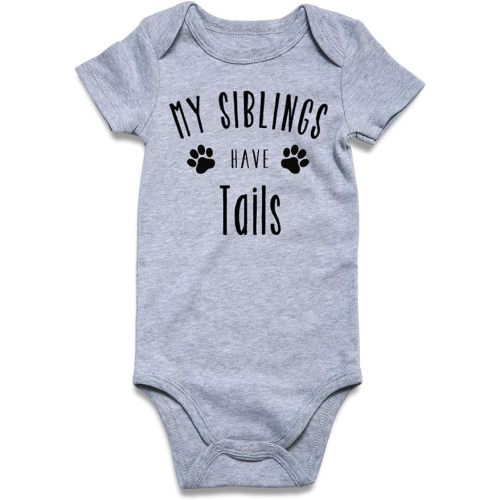BFUSTYLE Baby Boys Girls Romper Infant Funny Bodysuit Outfit 0-18 Months - My Siblings Have Tails - 0-3 Months