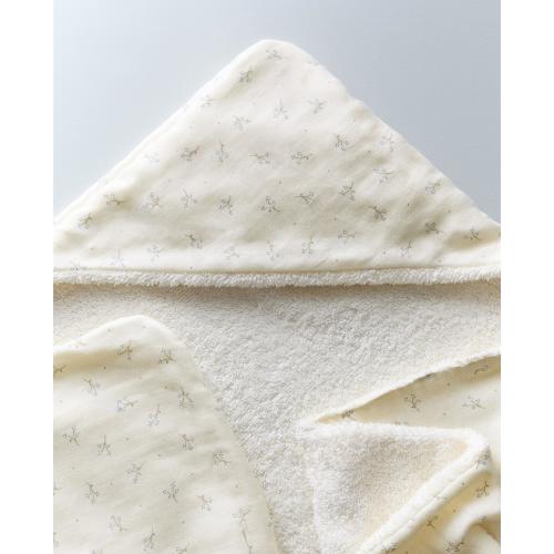 HOODED BABY BATH TOWEL WITH MINI FLOWERS - See all - KIDS AND BABY - BABY | Zara Home United States of America