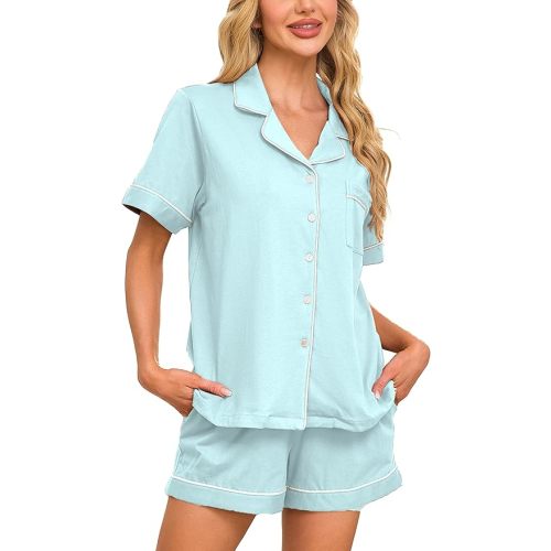 COLORFULLEAF Womens 100% Cotton Pajamas Set