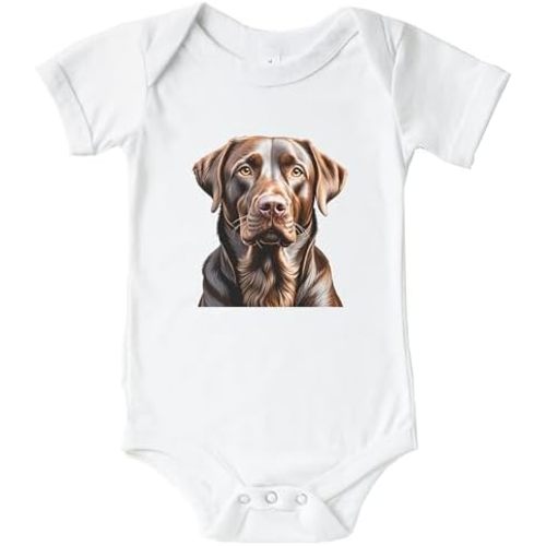 Really Awesome Shirts Cute Chocolate Lab Dog Breed Baby Bodysuit
