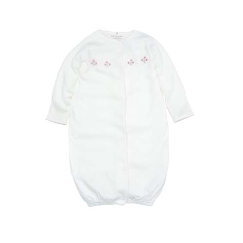 Organic Pima Baby Gown Peonies Pink