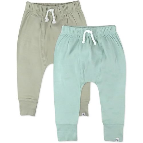 HonestBaby Multipack Honest Pants Joggers Pull on 100% Organic Cotton for Infant Baby and Toddler, Boys, Girls, Unisex
