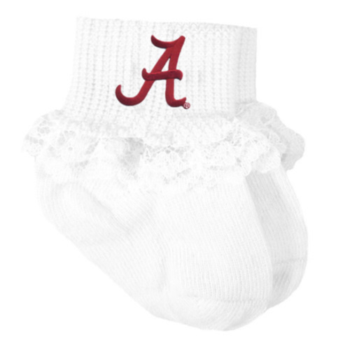 Alabama Crimson Tide Baby Laced Sock Booties