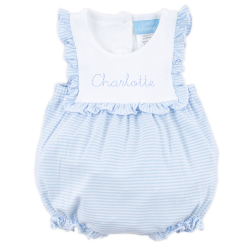 Light Blue Stripe Knit Bib Bubble