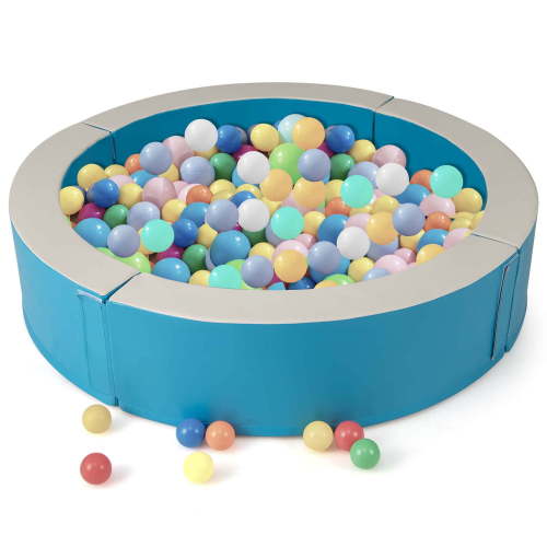 Costway 44.5" x 10" Baby Ball Pit Detachable Foam Ball Pit with 50 Colorful Ocean Balls Blue