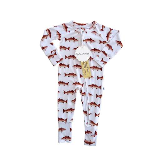 Redfish Zippy Sleepers with Fold Over Cuffs (0/3M-18/24M)