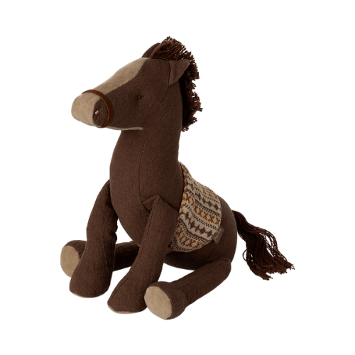 Pony in Brown, Soft Toy Horse with Saddle - Maileg - Maileg USA