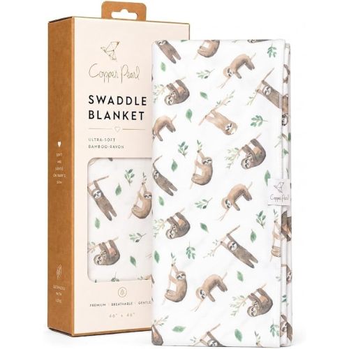 Copper Pearl Swaddle Blankets for Newborns | Soft Stretchy Receiving Blankets for Boys and Girls | Large 46 x 46 Inch Baby Blankets | Lightweight and Breathable Swaddles | Noah