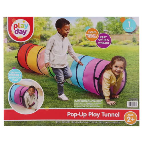 Play Day Pop Up Play Tunnel, 17" x 72"