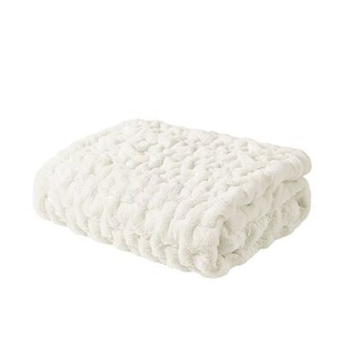 Madison Park Ultra Soft Ruched Faux Fur Throw Blanket