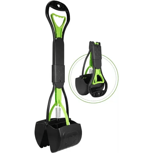 PPOGOO Non-Breakable Pet Pooper Scooper for Dogs and Cats with Long Handle High Strength Material and Durable Spring for Easy Grass and Gravel Pick Up