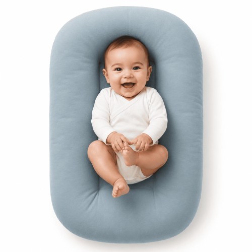 Baby Lounger,Infant Support Cushion and Tummy Time Mat for Newborns,Portable Padded Floor Seat,29.5 x 17.7 x 3.5 in
