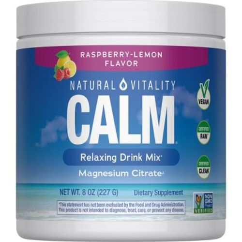 Natural Vitality CALM Mineral Magnesium Supplement Powder - Raspberry Lemon - 8oz