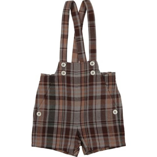 Kids' Plaid Shortalls, 9 M