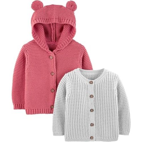 Simple Joys by Carter's Baby Girls' 2-Pack Knit Cardigan Sweaters
