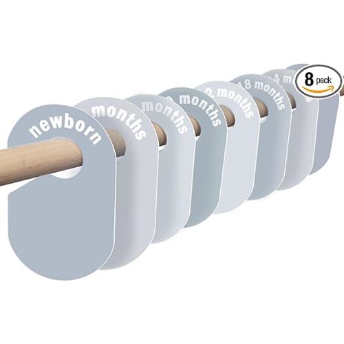 8 Pack Baby Closet Dividers – Pure Green Nursery Organizer for Baby Clothes 0-24 Months, Closet Size Markers, Baby Clothing Organizer for Nursery (Blue)